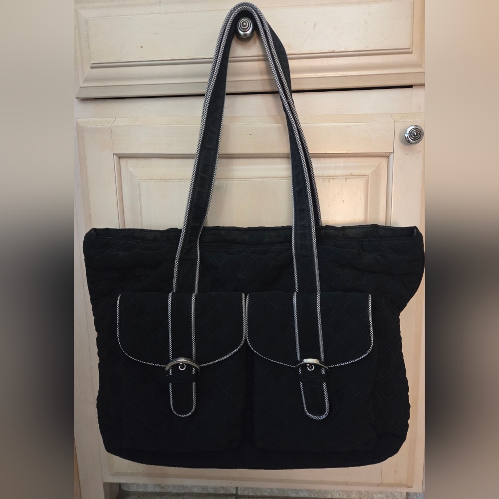 Vera Bradley Black Quilted Tote Bag